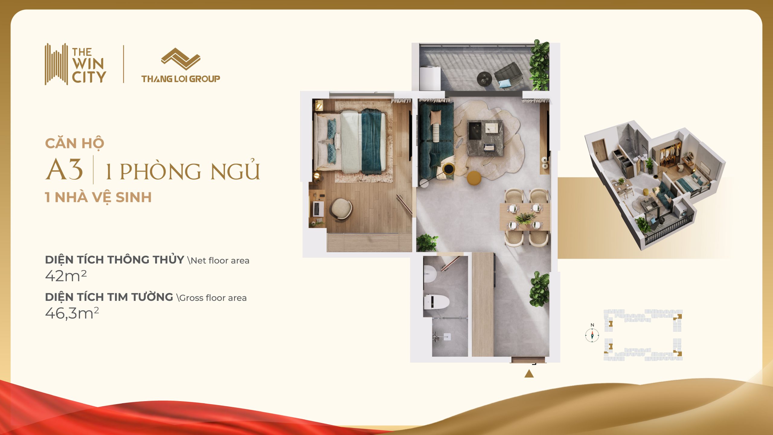 CAN HO 1PN 1WC